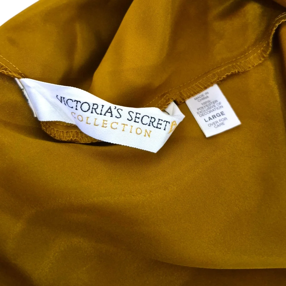 VICTORIA'S SECRET Vintage Black Gold Slip Dress With Cross Straps Large - Picture 3 of 5